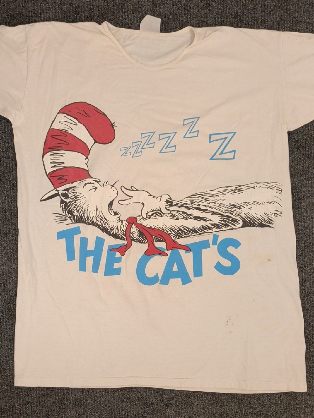 Vintage Dr Seuss Cat in Hat Graphic Sleep Tee Oversized XXL 1995 Cats Pajamas